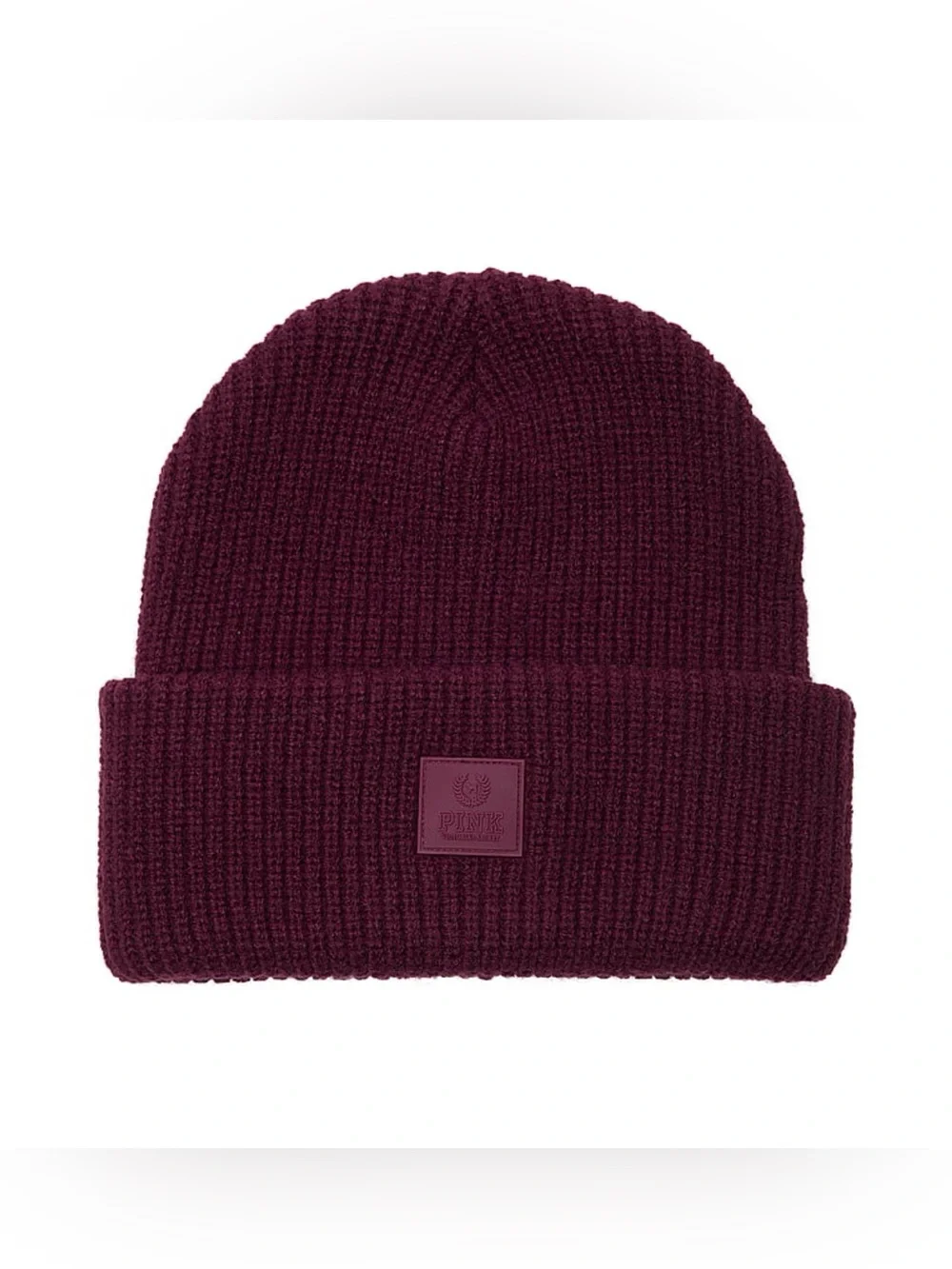 PINK Victoria's Secret Cuffed Knit Beanie - Wine